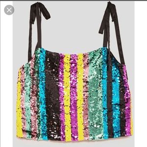 ZARA NWT Sequin embellished too